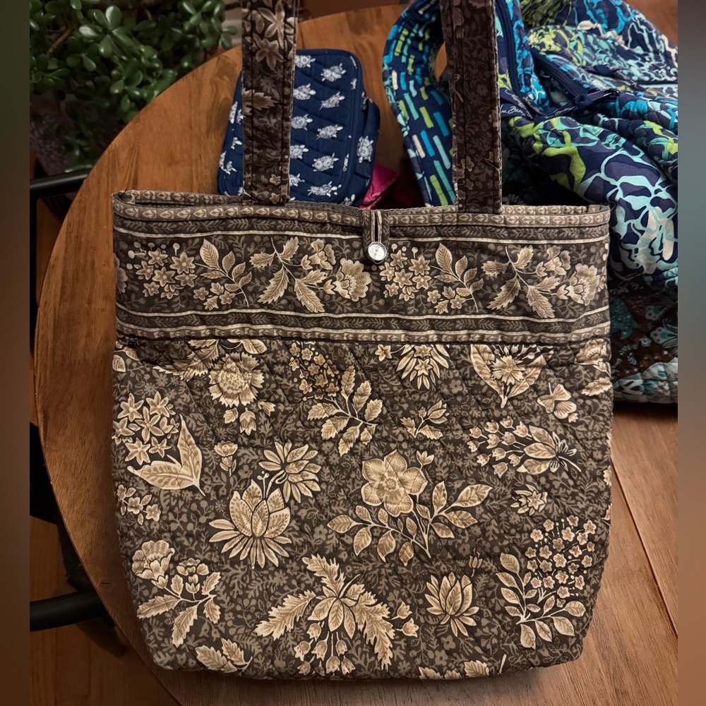 Retired Vintage Vera Bradley Tote in Brown Java